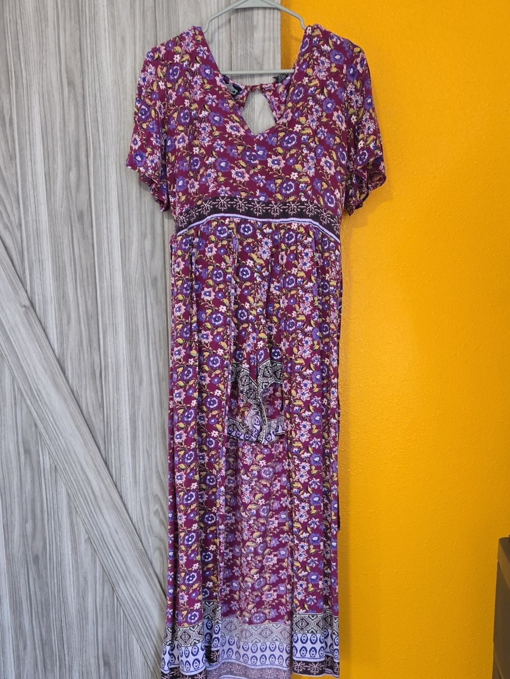 Angie Floral Burgundy Purple Sundress